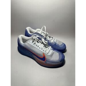 Nike Court Air Zoom Vapor 11 HC White Royal Tennis Shoes Mens Sz 9.5 *DR6966-105
